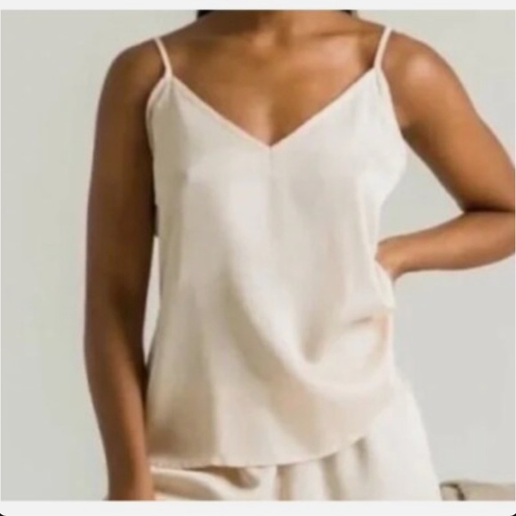 Ettitude  Sateen Cami Top 100% Bamboo in Oat - Picture 1 of 5